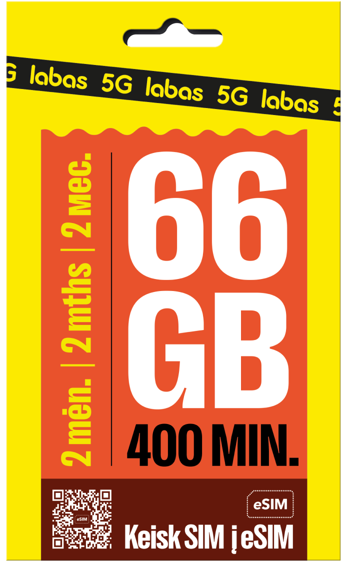 Labas 2menėsiai, 20gb, 400min pakuotė